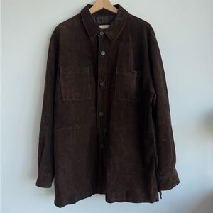 Vintage Men's Brown Suede Leather Jacket - Large